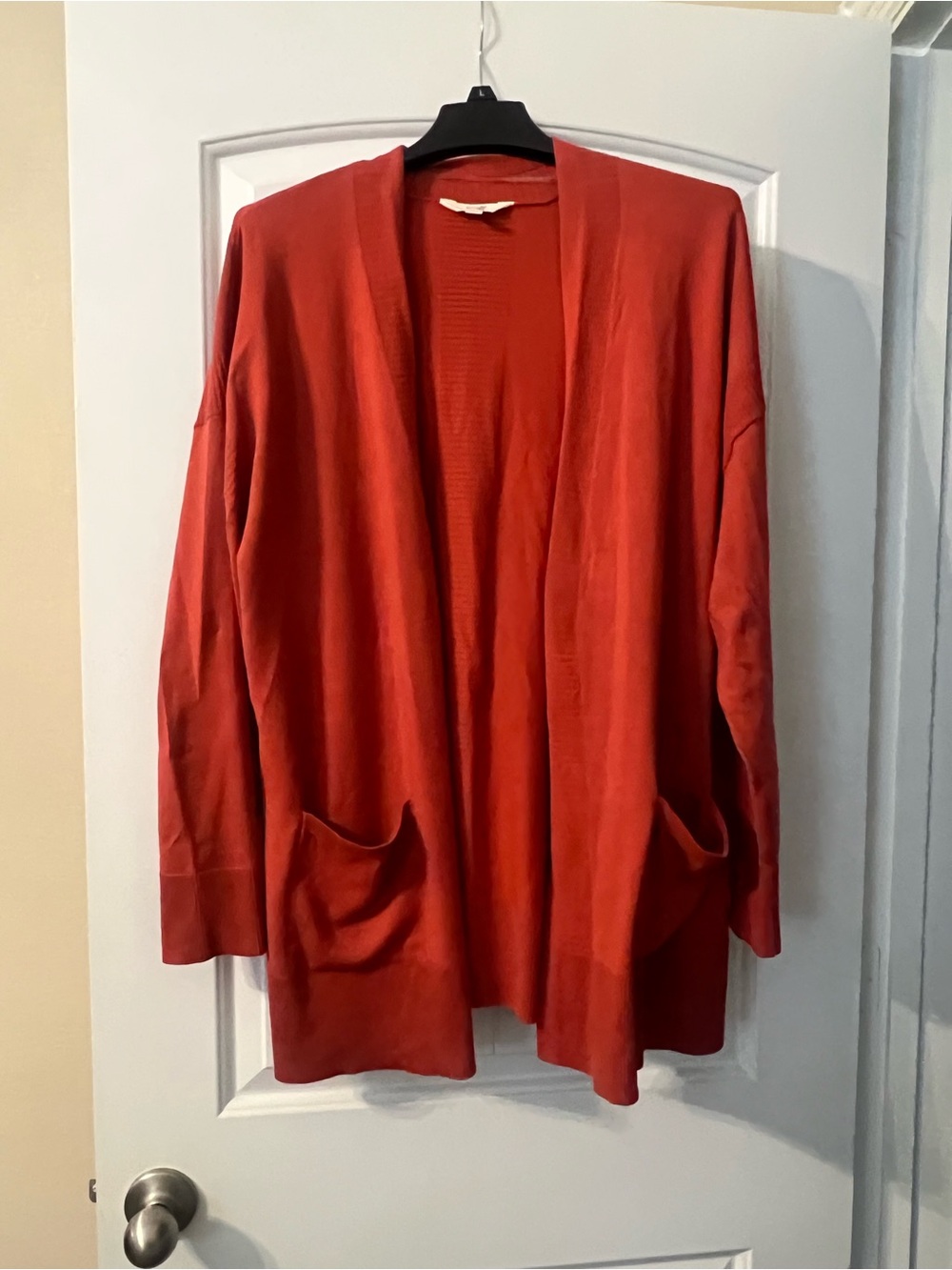 Terra & Sky Open-Front Rust-Orange Cardigan